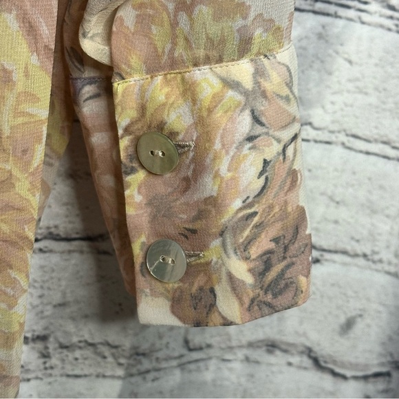 Zara Printed Long Sleeve Shirt Button Down Tunic Dress Sheer Floral Small - Picture 3 of 9